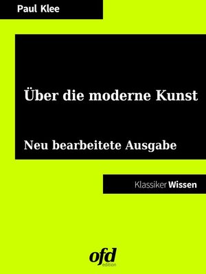 cover image of Über die moderne Kunst